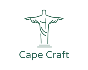 Christ Statue Outline logo design