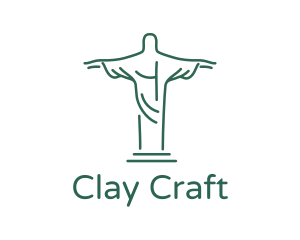 Christ Statue Outline logo design