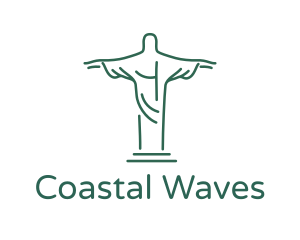 Christ Statue Outline logo design