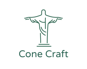 Christ Statue Outline logo design