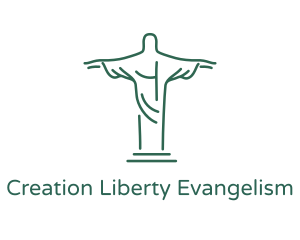 Christ Statue Outline logo design