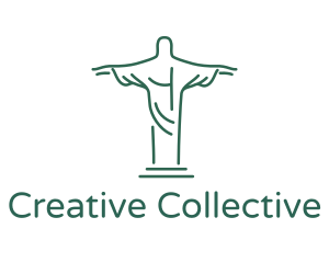 Christ Statue Outline logo design