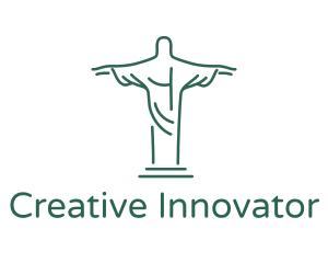 Christ Statue Outline logo design