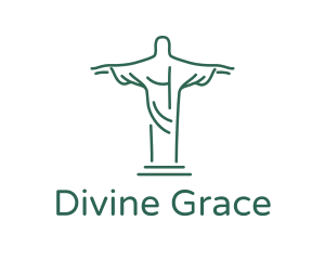 Jesus - Christ Statue Outline logo design