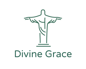 Christ Statue Outline logo design