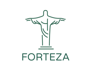 Christ Statue Outline logo design