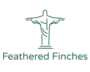 Christ Statue Outline logo design