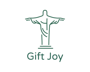 Christ Statue Outline logo design