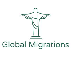 Christ Statue Outline logo design