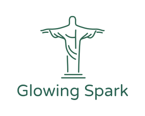 Christ Statue Outline logo design