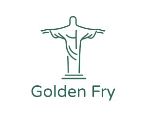 Christ Statue Outline logo design