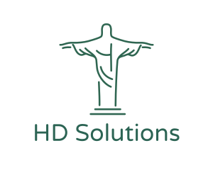 Christ Statue Outline logo design