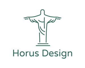 Christ Statue Outline logo design