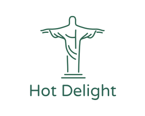 Christ Statue Outline logo design