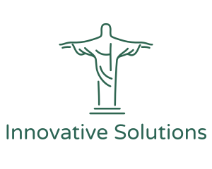 Christ Statue Outline logo design