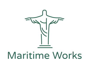 Christ Statue Outline logo design