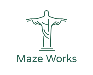 Christ Statue Outline logo design