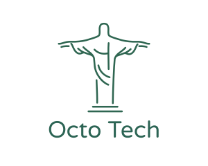 Christ Statue Outline logo design