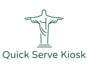 Christ Statue Outline logo design