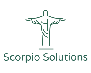 Christ Statue Outline logo design