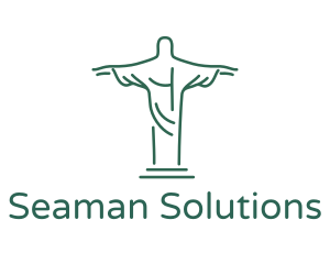 Christ Statue Outline logo design