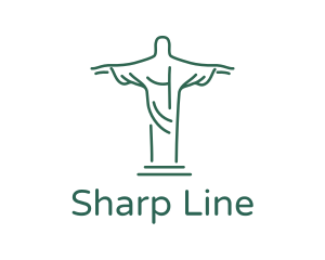 Outline - Christ Statue Outline logo design