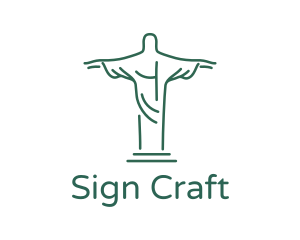 Christ Statue Outline logo design