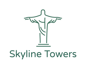 Christ Statue Outline logo design