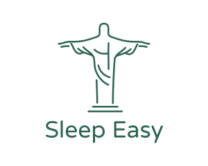 Christ Statue Outline logo design