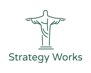 Christ Statue Outline logo design