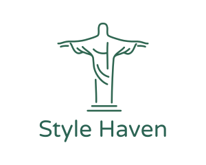 Christ Statue Outline logo design