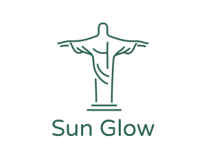 Christ Statue Outline logo design