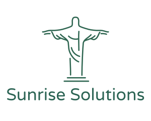 Christ Statue Outline logo design