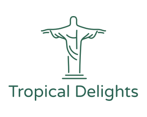 Brazil - Christ Statue Outline logo design