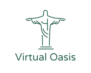 Christ Statue Outline logo design