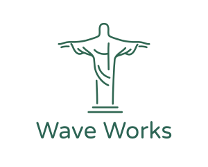 Christ Statue Outline logo design