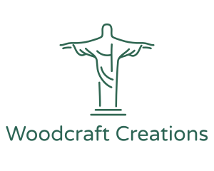 Christ Statue Outline logo design