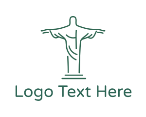 Destination - Christ Statue Outline logo design