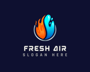 HVAC Thermal Heating Cooling logo design