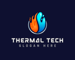 HVAC Thermal Heating Cooling logo design