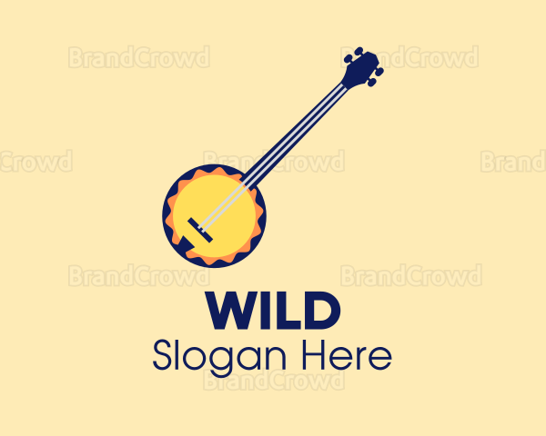 Sunny Banjo Player Music Logo