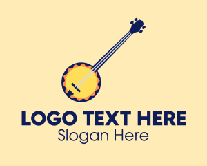 String Instrument - Sunny Banjo Player Music logo design