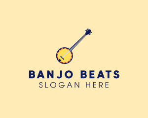 Banjo - Sunny Banjo Player Music logo design