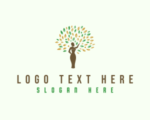 Woman - Woman Tree Leaf logo design