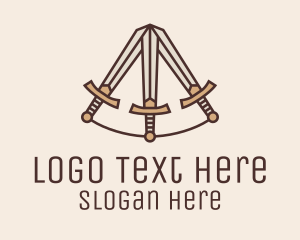 Abdge - Medieval Sword Triangle logo design