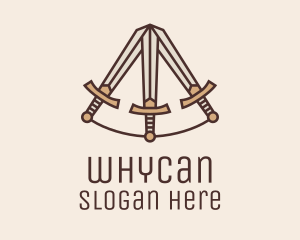 Historian - Medieval Sword Triangle logo design