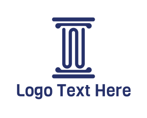 Column - Blue Pillar Letter W logo design