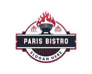 Barbecue Grill Fire logo design