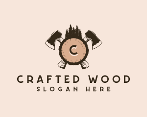 Wood Timber Axe logo design