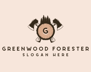 Wood Timber Axe logo design